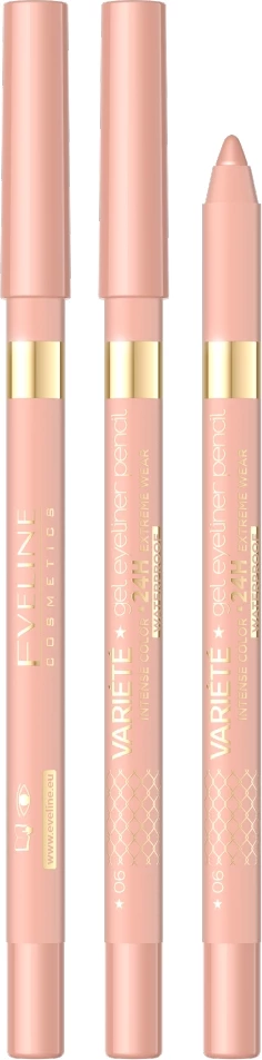 Laps për sy Eveline Cosmetics Variety Waterproof Gel Eyeliner Pencil 06 Champagne, 1 art
