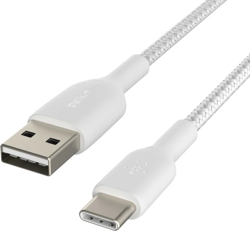 Kabllo Belkin CAB002BT1MWH, USB-A në USB-C, 1m, e bardhë