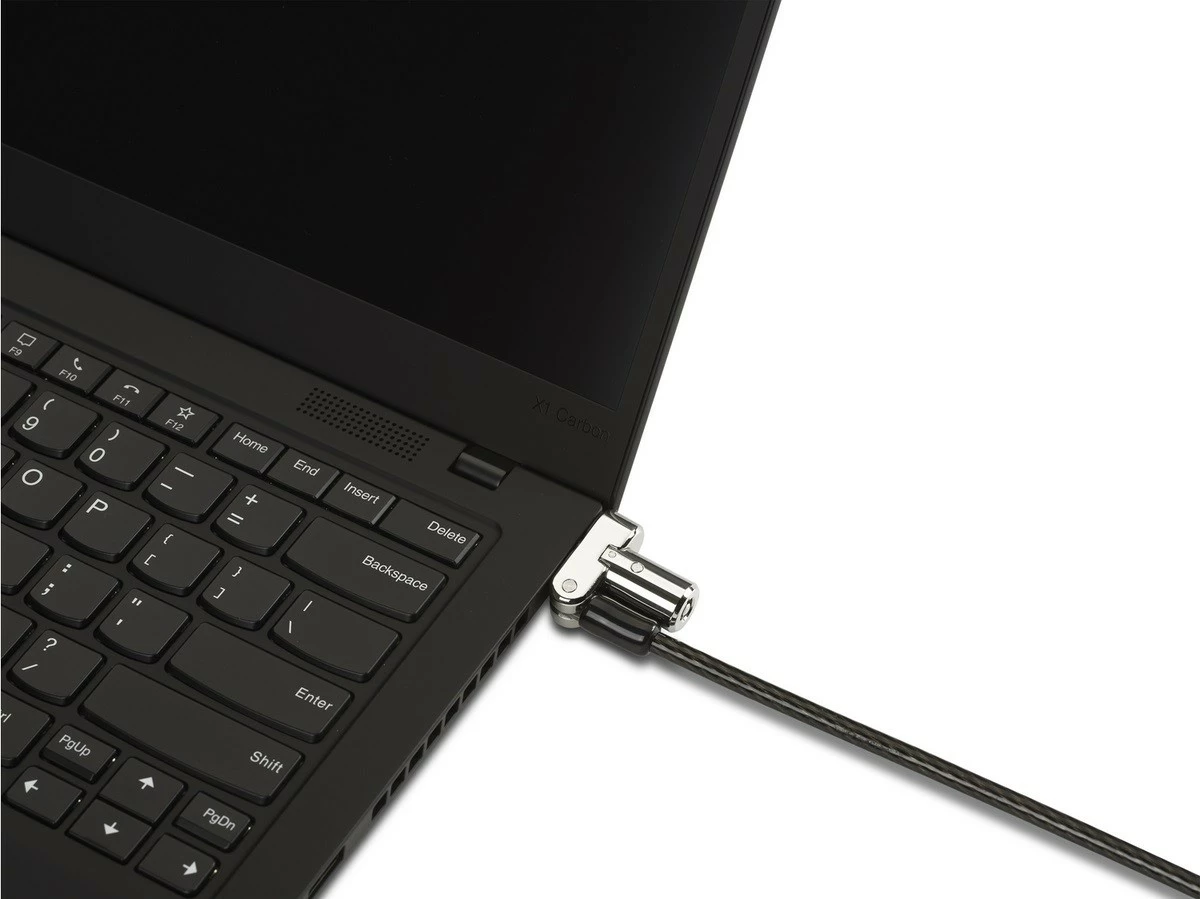 Kabllo sigurie Kensington Universal 3-në-1 me çelës, 1.8m, e zezë/metal