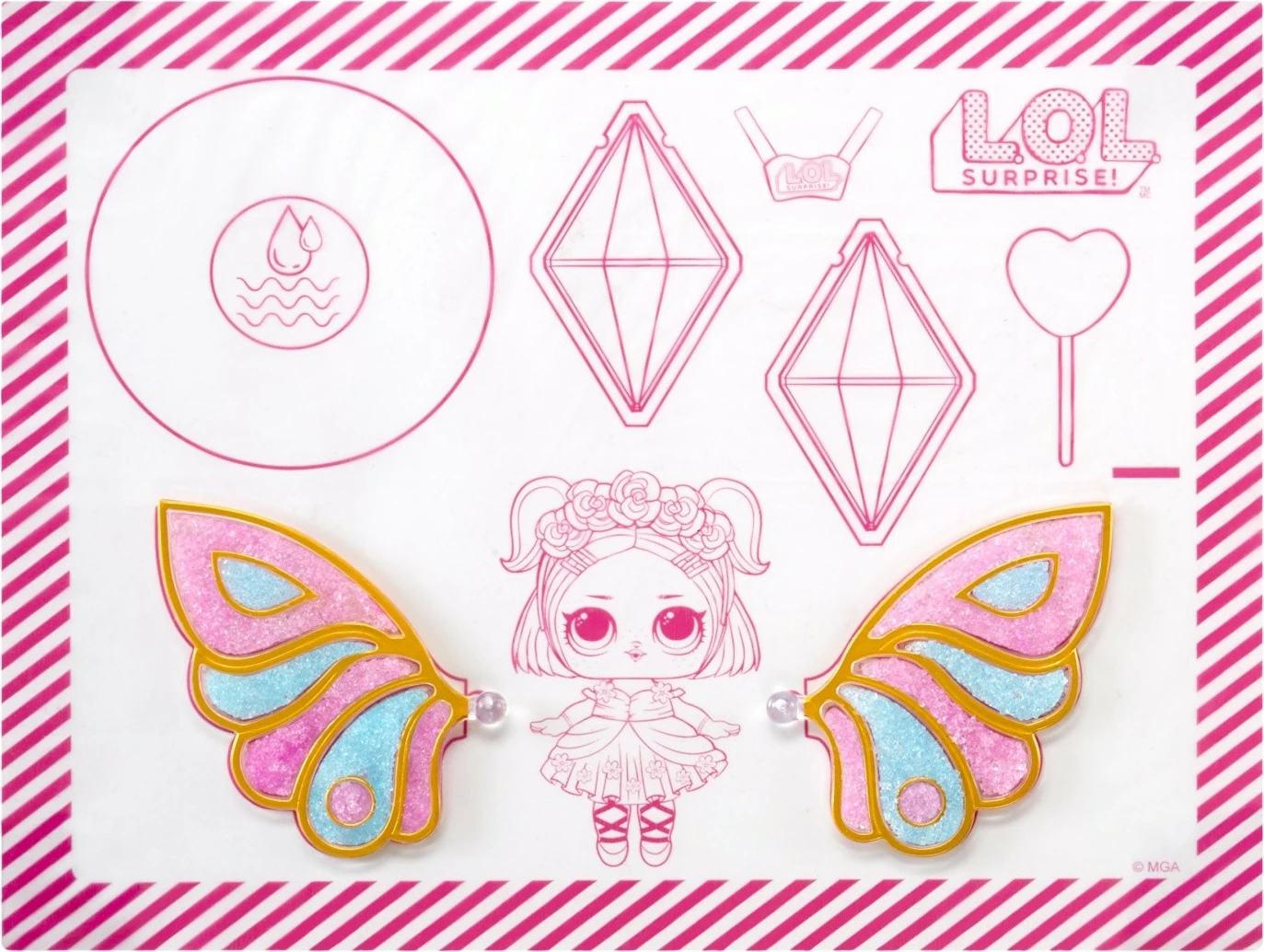 Set lodrash L.O.L. Surprise Fairy, MGA, 30 copë, me aksesorë dhe krahë zanash, për vajza