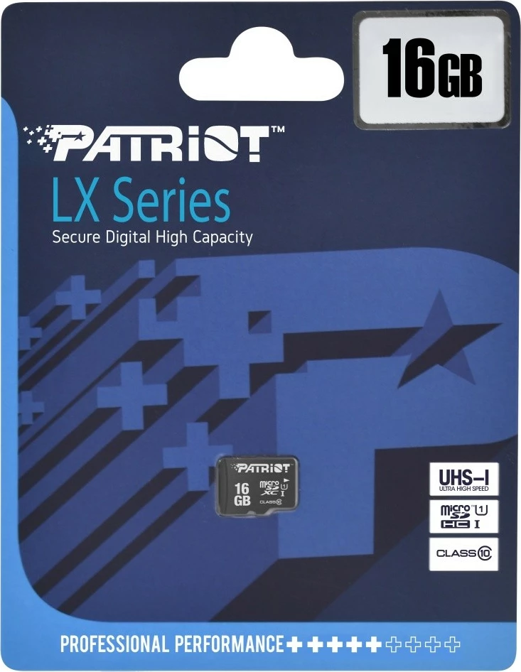 Kartelë memorie microSDHC Patriot LX Series 16GB, e zezë