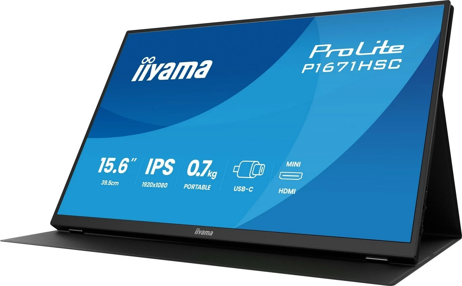 Monitor iiyama ProLite P1671HSC-B1, 15", Full HD, IPS, USB-C, miniHDMI, zi