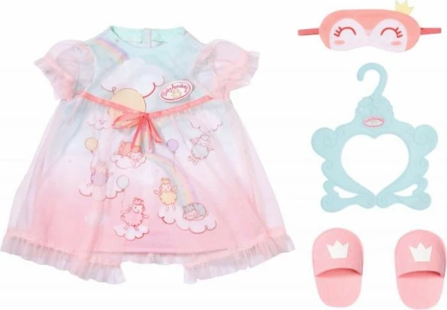 Set rrobash për kukull Baby Annabell, Zapf, 43 cm, rozë/azure