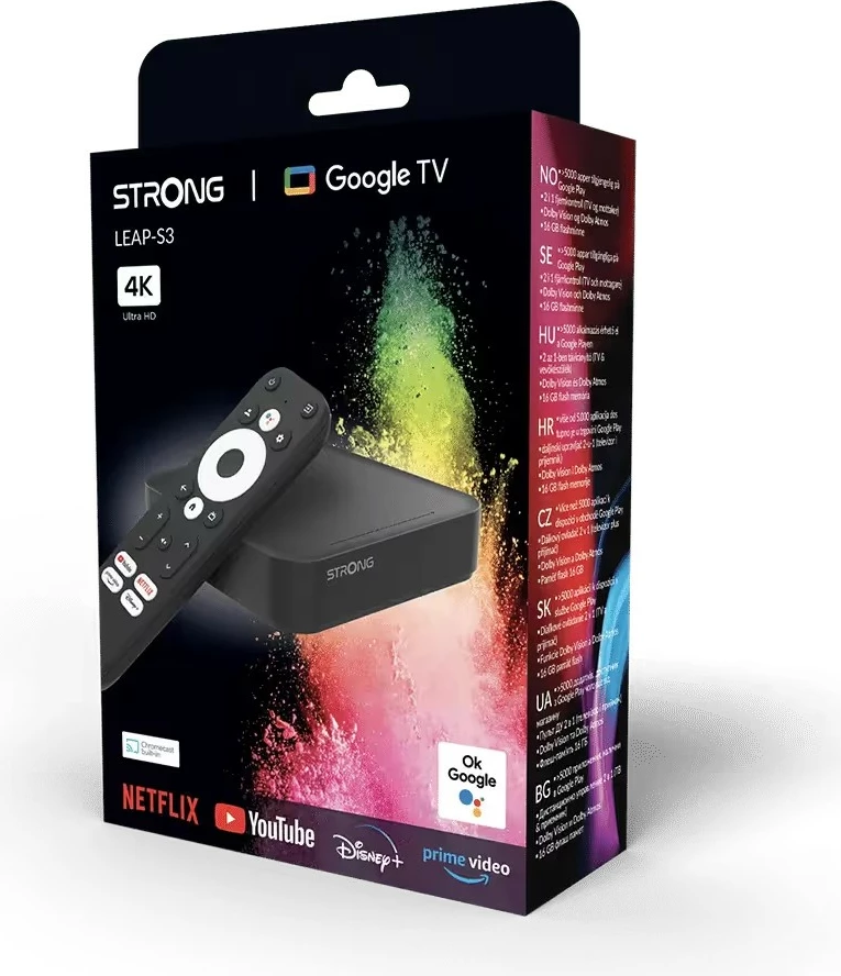 Google TV Box TechniSat Strong Leap S3, 4K Ultra HD, Android 11, i zi