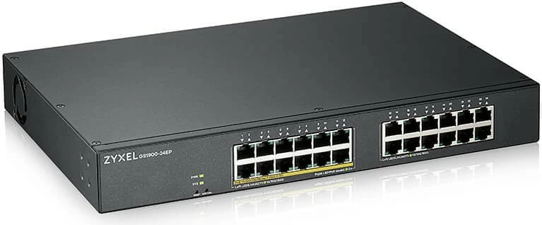 Switch Zyxel GS1900-24EP, 24x Gigabit Ethernet, 12x PoE, Rack, i zi
