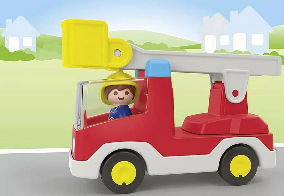 Set figurina Playmobil Junior 71683, kamion zjarrfikës me shkallë, plastikë, për fëmijë