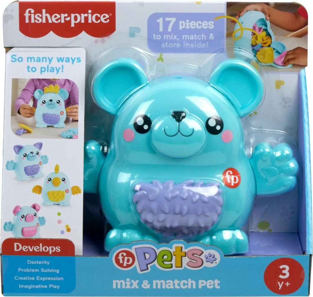 Set lodër Fisher-Price Pets Changing Friend, 17 pjesë, shumëngjyrëshe