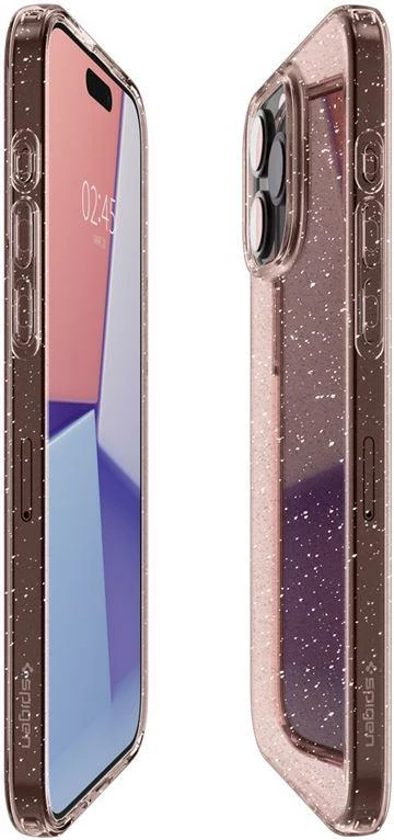 Mbështjellës Spigen Liquid Crystal Glitter për iPhone 15 Pro, Transparent/Rozë