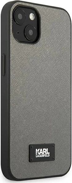 Mbështjellës Karl Lagerfeld KLHCP13SSFMP2DG për iPhone 13 mini, hardcase, argjendtë