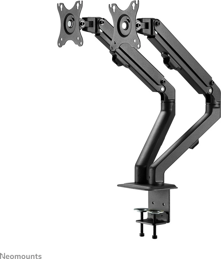 Krah monitori Neomounts FPMA-D650DBLACK, për 2 monitorë, 17-27 inç, rregullim lartësie me gas spring, ngjyrë e zezë