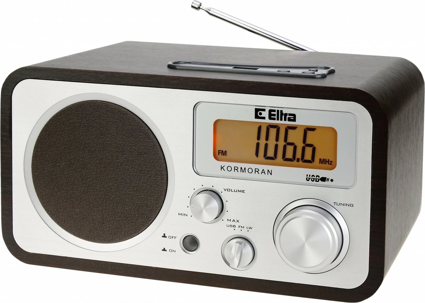 Radio tavoline Eltra KORMORAN, USB, MP3, FM/LW, Kafe