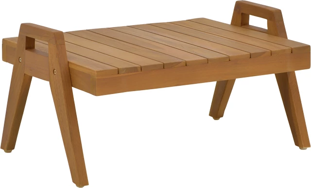 Tavolinë shezlongu, dru tik, ngjyrë natyrale, 60x50x34 cm