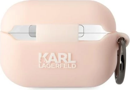 Mbështjellës Karl Lagerfeld KLAP2RUNCHP për AirPods Pro 2, silikon, rozë