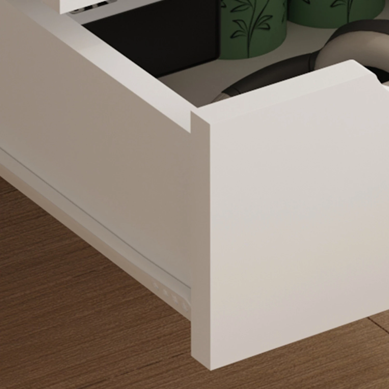 Komodinë DINKL FH2472.03 melaminë-2 sirtarë ngjyrë bardhë 29,7x29,7x45H cm