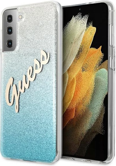 Mbështjellës Guess GUHCS21MPCUGLSBL për Samsung Galaxy S21+, Glitter Gradient, Blu