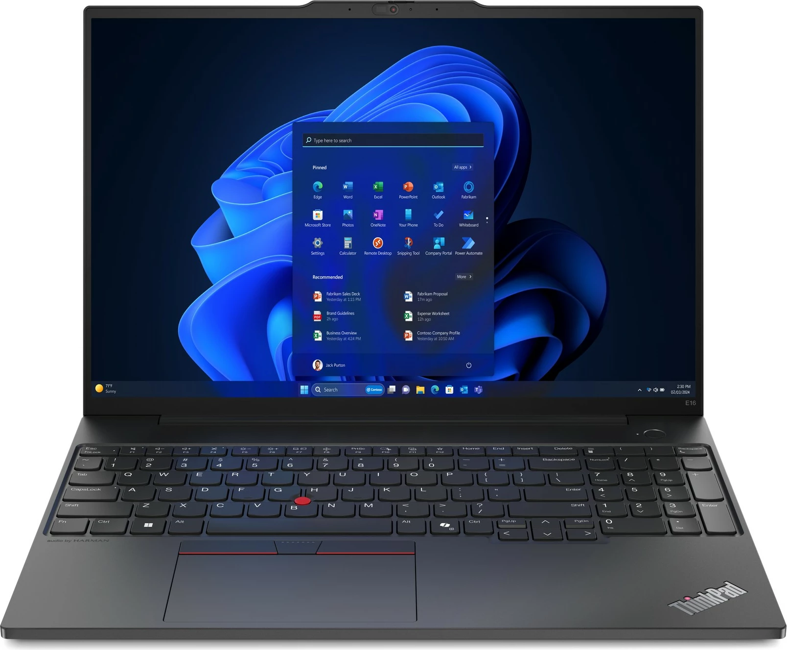 Laptop Lenovo ThinkPad E16, 16", AMD Ryzen 5, 8GB RAM, 256GB SSD, AMD Radeon Graphics, i zi (DE keyboard)