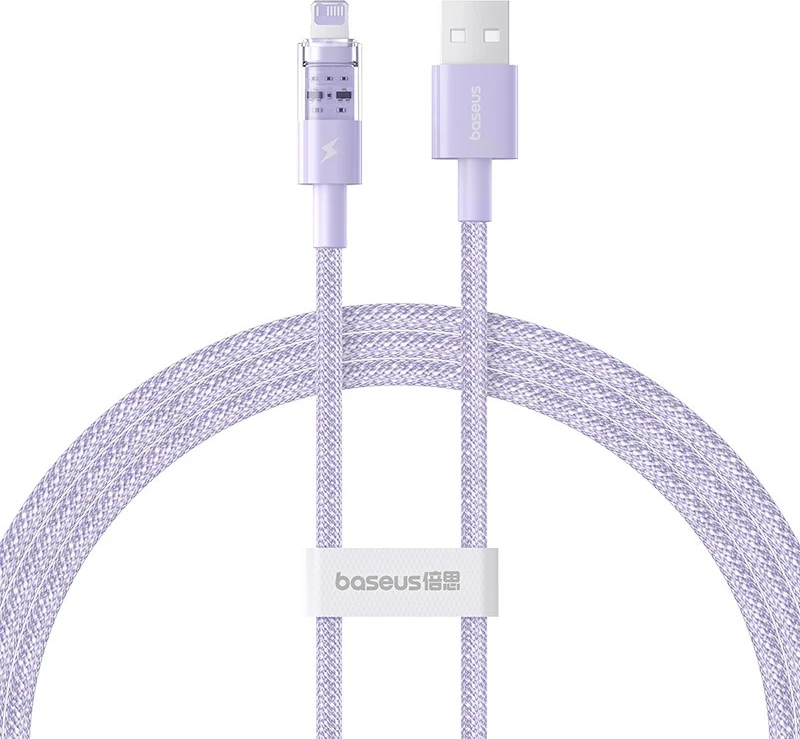 Kabllo Baseus Gem USB në IP, 2.4A, 1 m, Vjollcë