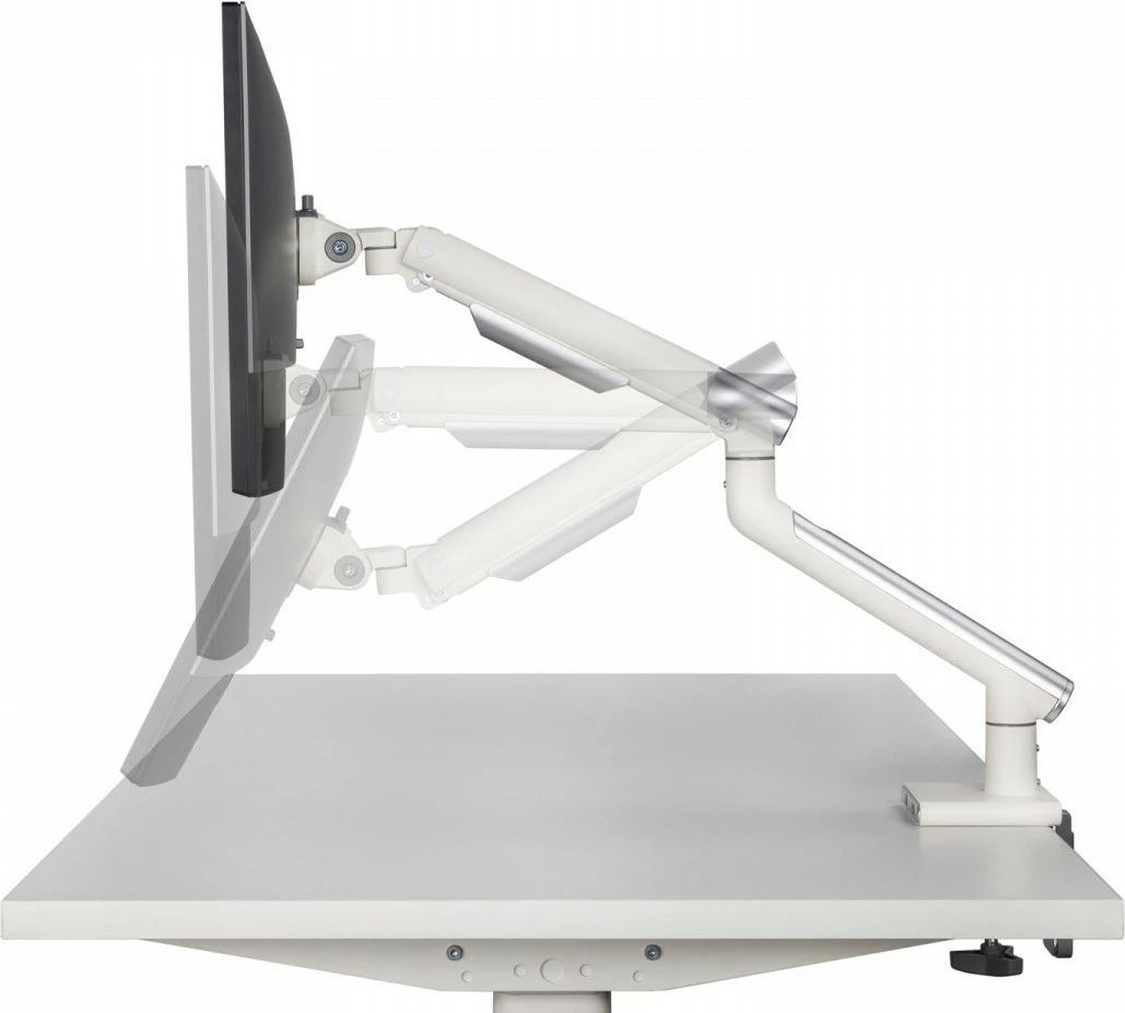 Mbajtëse tavoline për monitor ART RAMM L-19GD, 17-32 inç, 2xUSB 3.0, Alumini, Bardhë