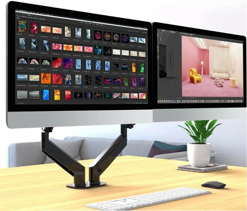 Mbajtëse tavoline për dy monitorë Techly ICA-LCD 462B, 17-32 inç, 9kg, e zezë