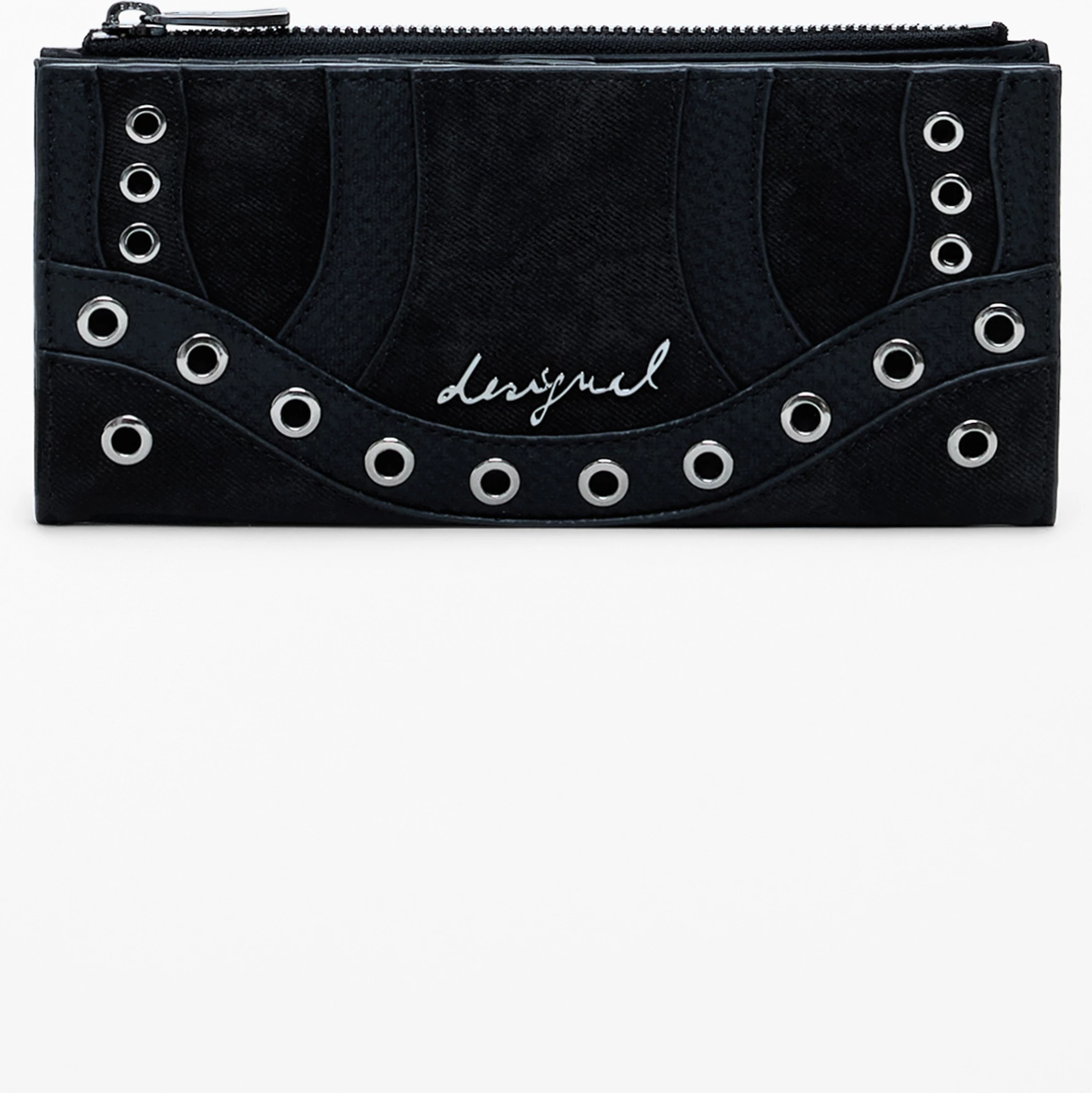 Portofol femra DESIGUAL SNAKE PTCH PIA, e zezë