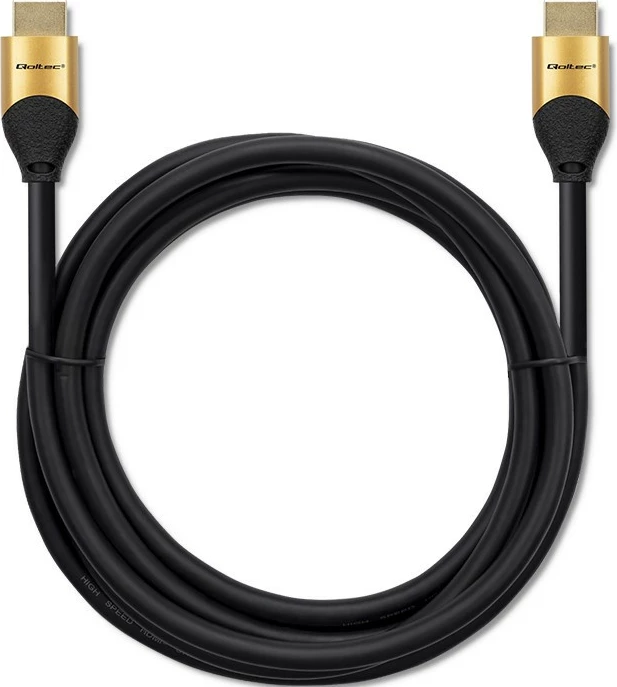 Kabllo HDMI Qoltec 50355, Ultra High Speed 2.1, 2m, 8K, e zezë