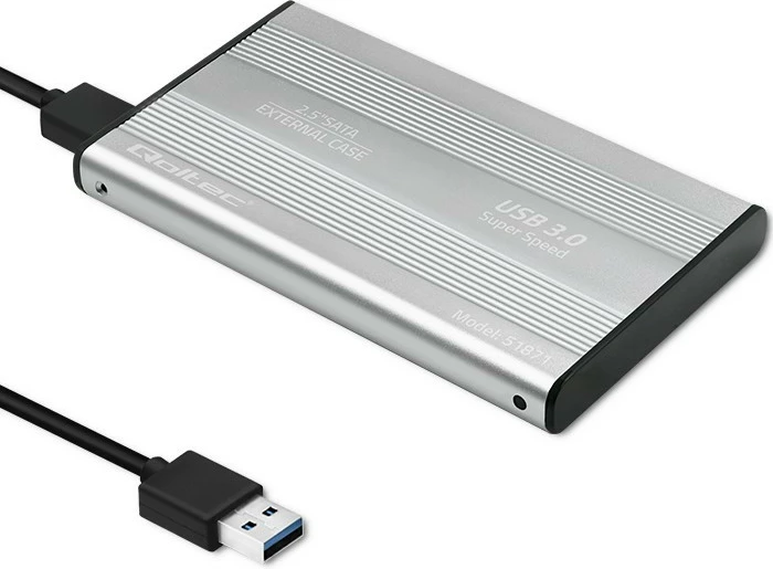 Kasë Qoltec 2.5" për HDD/SSD, USB 3.0, Argjendtë