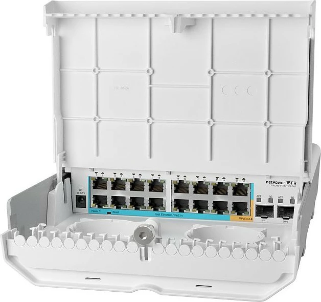Switch MikroTik netPower 15FR, Fast Ethernet (10/100), Power over Ethernet (PoE), Bardhë