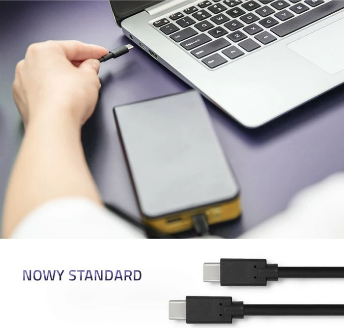 Kabllo USB Type-C Qoltec 52353, 3m, e zezë