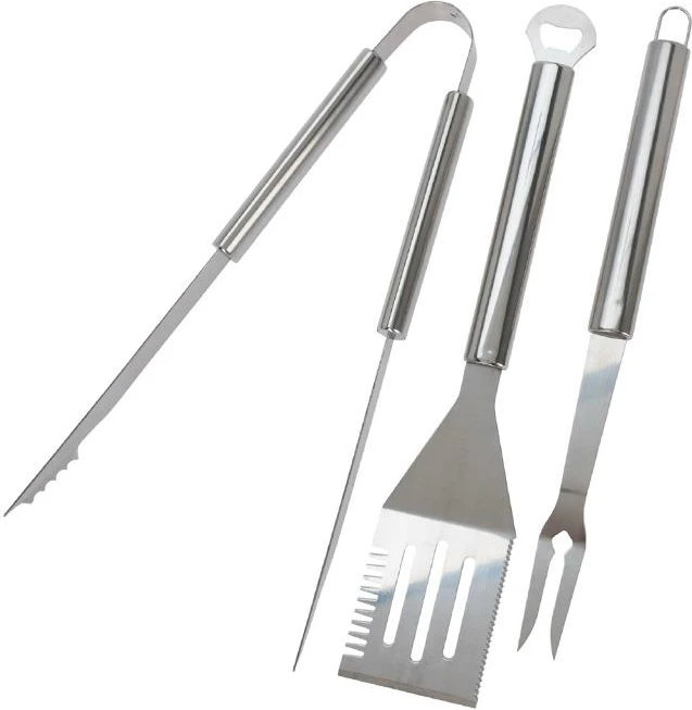 Set Barbecue 3-Pjesësh KOOPMAN, Pirun, Spatulë, Pinca, Inoks