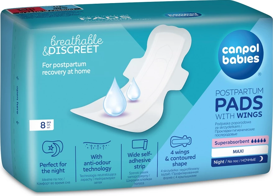 Peceta pas lindjes me krahë për natë Canpol Babies, 8 copë