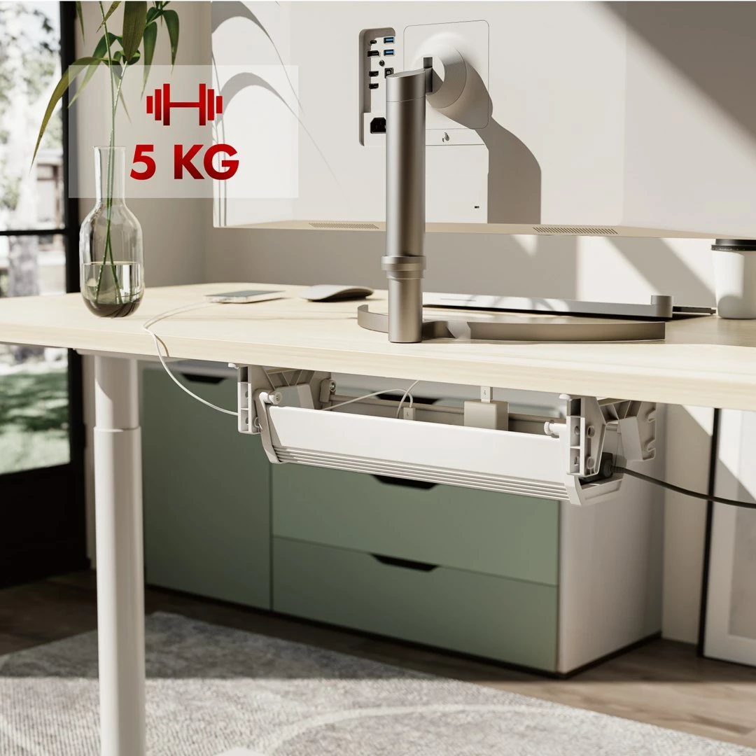 Organizues kabllosh Maclean MC-106 W, nën tavolinë, i bardhë