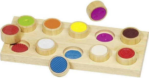 Lojë memorie GOKI Feel the Surface, druri, 10 pjesë