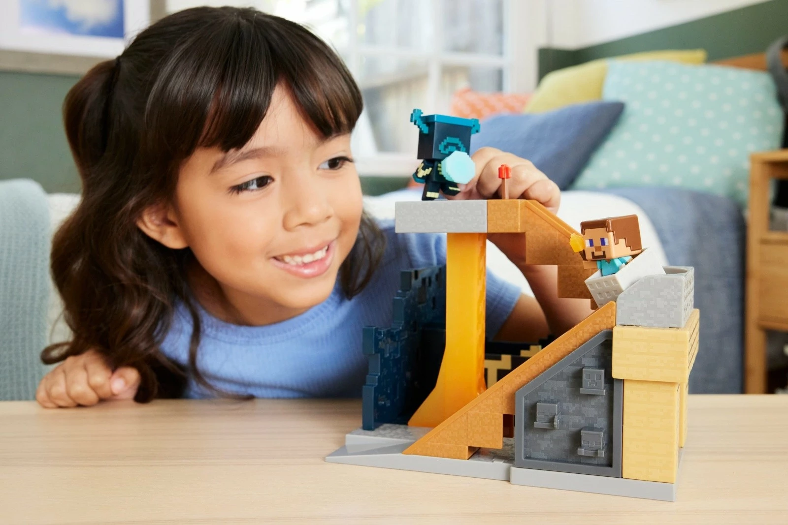 Set lojërash Mattel Minecraft Mini Mode Summon Overseer HXT72, 2 minifigura, 22.5 x 17.5 cm, set