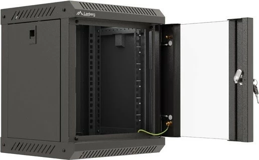 Kasë RACK Lanberg 10" 6U 300x300, e zezë, dyer xhami