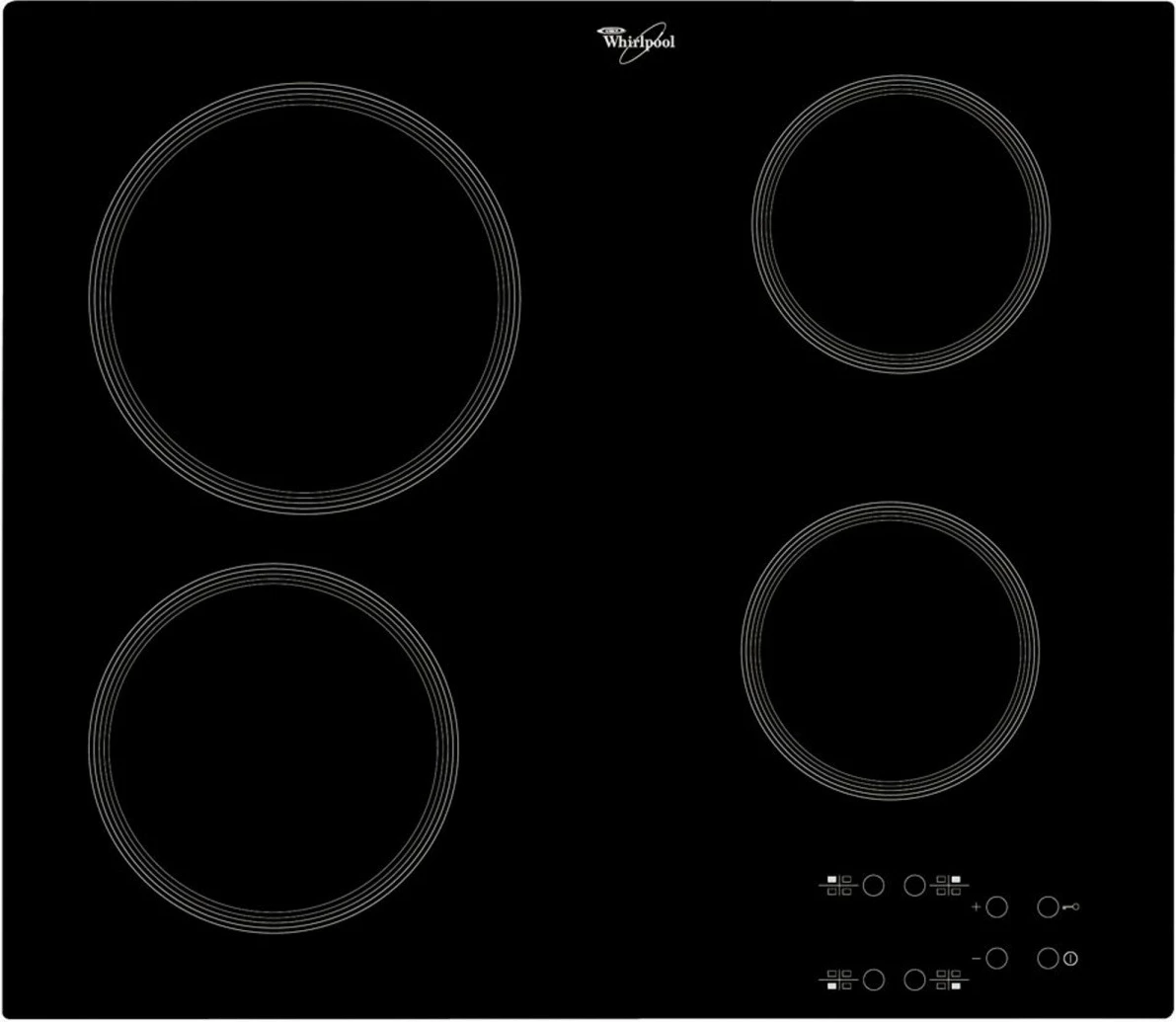 Sobë qeramike Whirlpool AKT801NE, e zezë, 4 zona gatimi, me prekje, e integruar