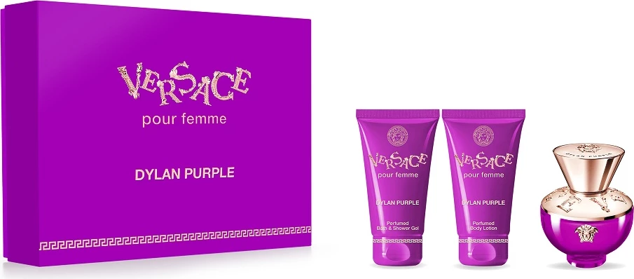 Set dhuratë Eau de Parfum për femra Versace Dylan Purple Pour Femme, 50ml + 50ml + 50ml