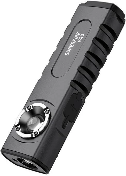 Elektrik dore Superfire G20, LED 470lm, karikim USB, i zi