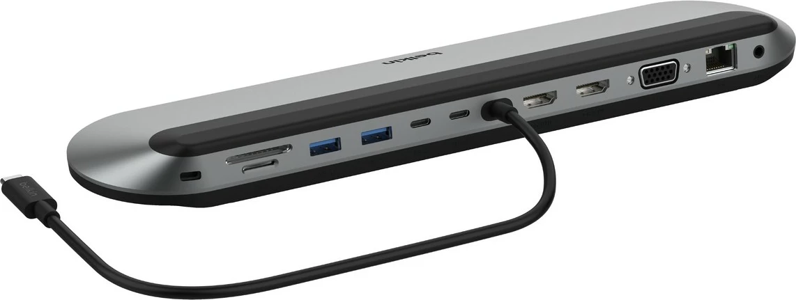 Dock Belkin INC014BTSGY, USB 3.2 Gen 2, 100 W, i zi, i hirtë