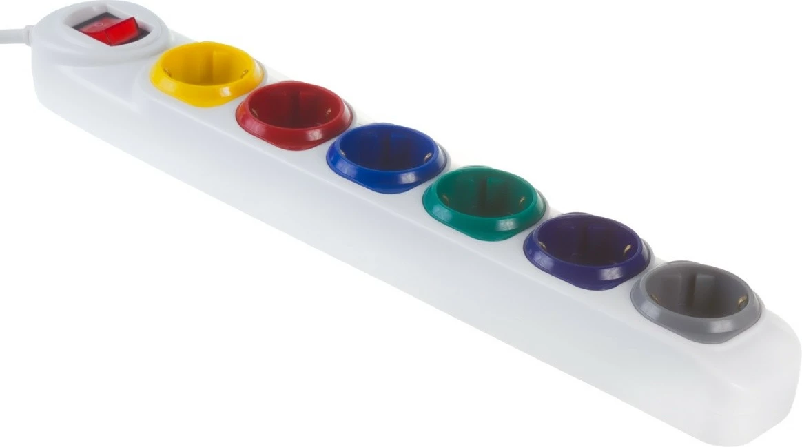 Listë elektrike Maclean MCE509 W, 6 dalje, 1.5m, e bardhë, me çelës