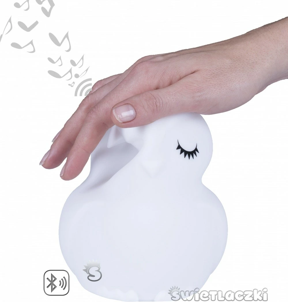 Llambë nate silikoni Mesmed MM014, Bluetooth speaker, ndryshim ngjyrash, Buf, Bardhë