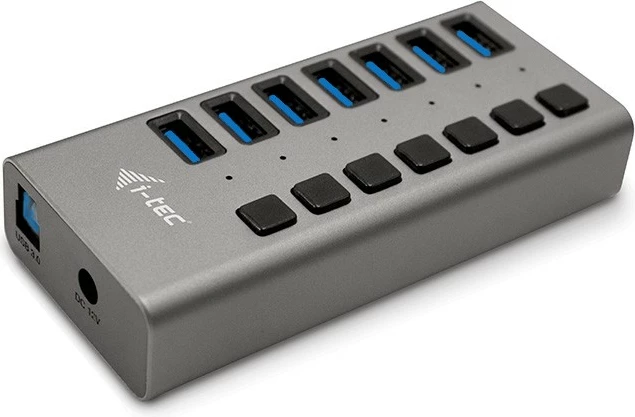 Kasë USB 3.0 i-tec U3CHARGEHUB7 me 7 porta, 36W, Gri