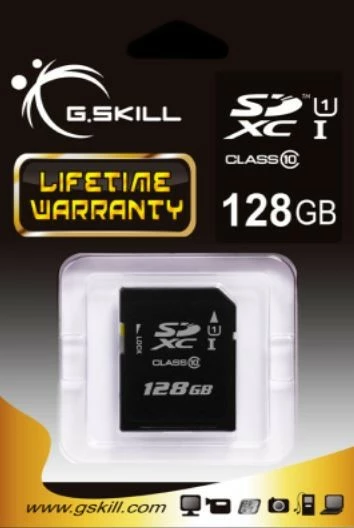 Kartë memorie G.SKILL SDXC 128GB, Class 10, UHS-I, e zezë