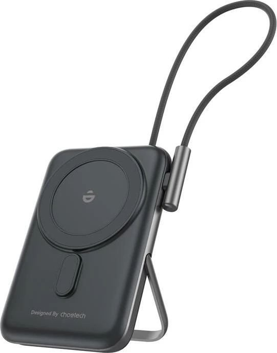 Powerbank Choetech B735, 10000mAh, 20W PD, magnetik, me USB-C kabllo, zi