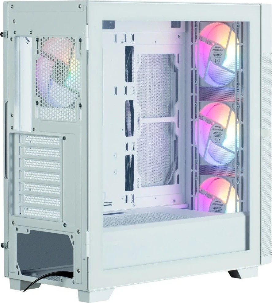 Kasë Zalman S5 NEO, ATX Mid Tower, 4 ventilatorë RGB, e bardhë