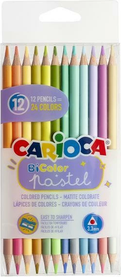 Lapsa me ngjyra Carioca Bicolor 12 copë, 24 ngjyra pastel