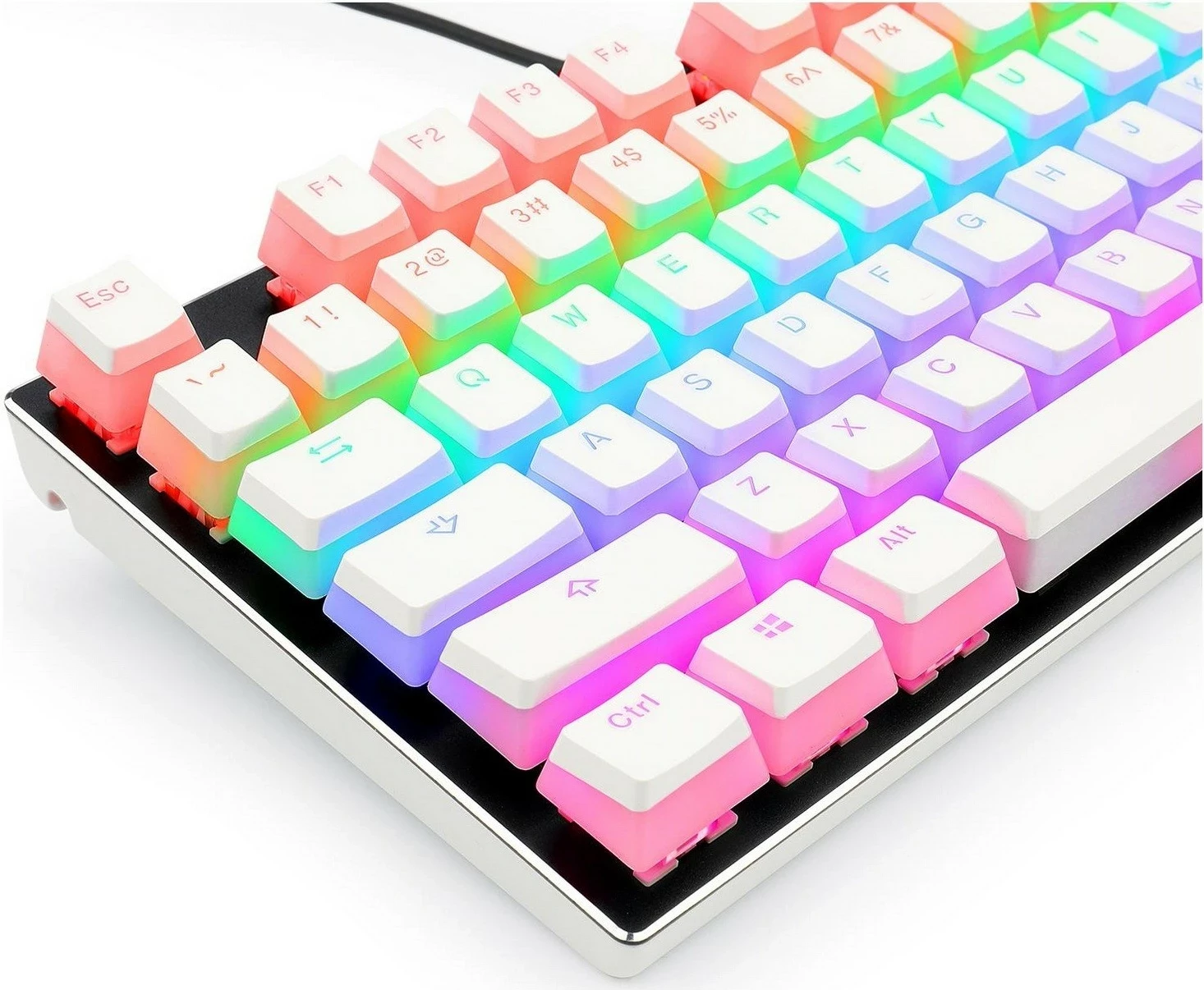 Keycaps Redragon A130 PBT Doubleshot, 104 copë, bardhë