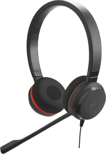 Kufje Jabra Evolve 20 SE MS me mikrofon, USB, për call center, Zeza me të kuqe