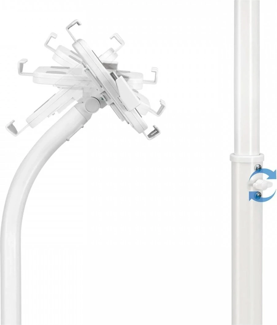 Mbajtëse dyshemeje për tabletë Techly 406345, për 7.9-11", e bardhë, me kyç sigurie