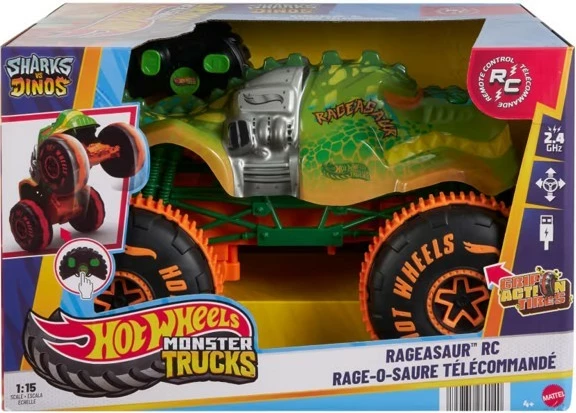 Kamion lodër RC Hot Wheels Rageasaur JBH03, 1:15, dekorativ