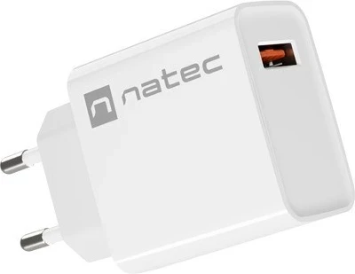 Karikues rrjeti NATEC Ribera USB-A 18W, i bardhë